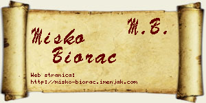 Miško Biorac vizit kartica